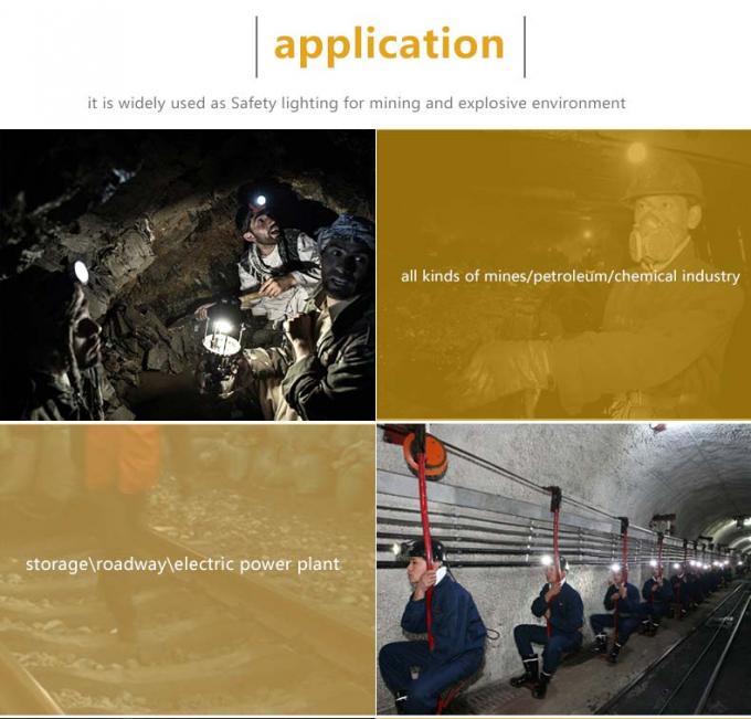 ضوء منجم الفحم معتمد من ATEX 7.8Ah ليتيم أيون مروري قابلة لإعادة الشحن مع حماية IP68 5