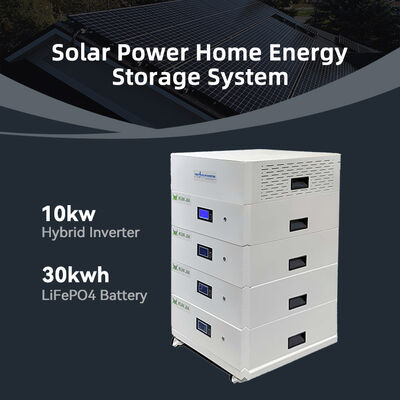 تصميم وحدات المنزل أنظمة تخزين الطاقة الشمسية نموذج SPS001 30kwh 8000 عمر دورة مع AC220 10kw عاكس الطاقة الشمسية